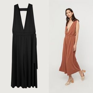 Oak & Fort black low-cut, flowy romper